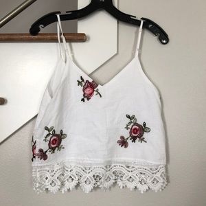 Blush embroidered summer top